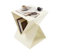 Table d'appoint moderne design triangulaire en fer beige table basse table de chevet