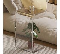Table d'appoint moderne en forme de U en acrylique transparent pour salon et chambre à coucher, table de chevet polyvalente et tabouret de salle de bain 30 x 30 x 65 cm / 12x12x26in