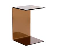 Table d'Appoint Moderne en Verre 40 x 61 cm Transparent Marron Lourdes