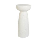 Table d'Appoint Moderne MgO Forme Ronde Salon Effet Terrazzo Blanc Cassé Cadini