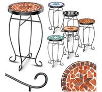 Table d'appoint mosaïque - KESSER - Dimensions 38 x 38 x 60,5 cm - Plateau 30 cm - Plateau épais 2 cm