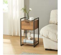 Table d'appoint Namsskogan panneau de particules métal 62 x 33 x 32 cm effet noyer noir