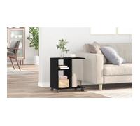 vidaXL Table d'appoint Chêne Noir – Bois d'ingénierie 50x30x55 cm sur roulettes