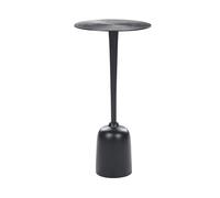 Table d'Appoint Noire en Aluminium Revêtu de Poudre Plateau Rond Moderne Selwyn