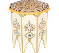 Table d'appoint orientale Tabouret à fleurs Gargar Beige