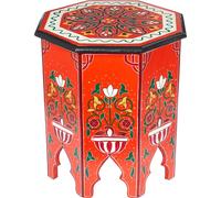 Table d'appoint orientale Tabouret à fleurs Gargar Rouge