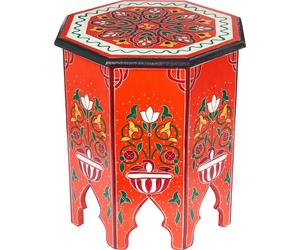 Table d'appoint orientale Tabouret à fleurs Gargar Rouge