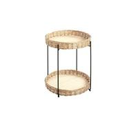 Paris Prix Table d'appoint en osier Naturel et noir