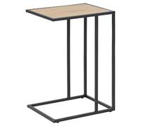 Table d'appoint ou bout de canapé en MDF et métal - Beige et Noir