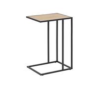 Table d'appoint ou bout de canapé en MDF et métal - Beige et Noir