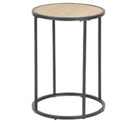Toilinux.com Table d'appoint ou Bout de canapé Rond en MDF et métal diam.40cm - Beige et Noir