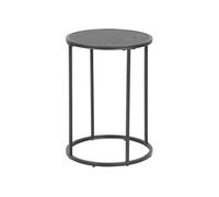 Table d'appoint ou bout de canapé rond en MDF et métal Diam.45cm - Noir
