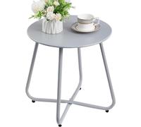 Table d'appoint Outdoor Table de balcon Table ronde en métal Patio Terrasse Gris