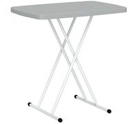 Table d'appoint - Outsunny - pliable - hauteur réglable sur 6 niveaux - pour patios et jardins - en HDPE - 76 x 50 x 74 cm - gris