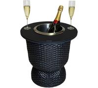 Table d'appoint Paris avec fonction de refroidissement et refroidisseur à boissons intégré en acier inoxydable | Table d'extérieur 2-en-1 pour jardin, terrasse et balcon | Résistante aux intempéries e