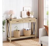 Table d'appoint - Petite console avec espace de rangement - Tiroirs en rotin - Idéale pour le salon et l'entrée