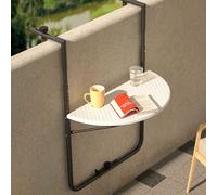 Table d'appoint pliable pour l'extérieur, en résine tressée blanche, au design élégant