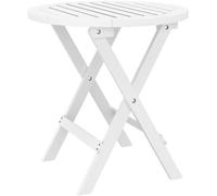 Table d'appoint pliable - Table ronde - Enjoy outdoor - Bois d'acacia massif - Ø 46 cm - Blanc