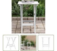 Table d'appoint pliable The Living Store, blanche, en bois massif de peuplier