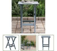 Table d'appoint pliable The Living Store, gris, en bois massif de peuplier
