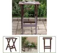 Table d'appoint pliable The Living Store, marron, en bois massif de peuplier