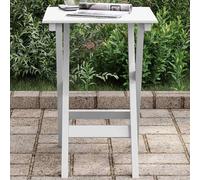 Table d'appoint pliante, blanche, en bois massif de peuplier, dimensions 35x35x46 cm. Table de jardin, table de terrasse, table de balcon, table d'extérieur, table de camping. Pliable, résistante aux 
