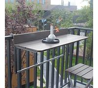 Table d'appoint pliante d'extérieur réglable - Table compacte à suspendre pour balcon, petit bureau d'ordinateur, table élévatrice de bar pour terrasse et jardin.