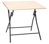 Table d'appoint pliante en métal coloris beige - L.80 x l.80 x H.75 cm