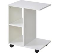 Table d'appoint pour canapé en forme de C - Table basse - Avec rangements et roulettes - Structure en bois - Se glisse sous le canapé - 45 × 35 × 58 cm