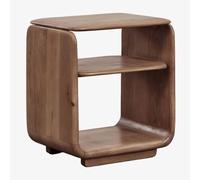 Table d'appoint rectangulaire 40x30 cm en bois Tinsley Brun Acacia foncé