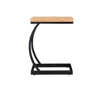 Table d'appoint design rectangulaire en bois massif et métal noir BREAK