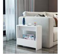 Table d'appoint rectangulaire Rødovre avec porte-revues 60 x 55 x 20 cm blanc [en.casa]