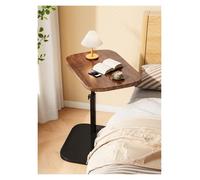 Table d'appoint réglable en forme de C avec plateau pivotant à 360 °, parfaite pour les petits espaces, canapé, lit ou baignoire, finition noyer, accessoire polyvalent et élégant pour la maison