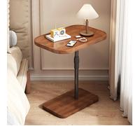 Table d'Appoint - Réglable en hauteur Naturel & Noir Marron -46x30x（60-90）cm