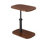 Table d'Appoint Réglable en Hauteur, Table de Chevet Pivotante 360° (Walnut Color)