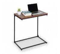 Table d'appoint Relaxdays, en C, Plateau inclinable, H x L x P : 66 x 55 x 35 cm, pour Ordinateur, Noir/Marron