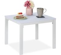 Table d'appoint Relaxdays pour balcon, résistante aux intempéries, convient également pour la terrasse et le jardin, D x L x H : 39 x 52 x 48 cm, petite table d'extérieur, blanche