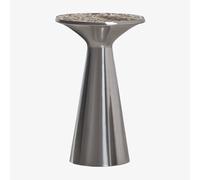 Table d'appoint ronde Ø30 cm en acier inoxydable Selmalis Marbre brun Emperador