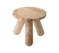 Table d'appoint ronde 35x40 cm en marbre beige