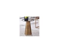 Table d'appoint ronde 40x40x45 cm en fer noir et aluminium doré