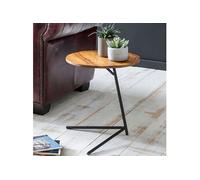 Table d'appoint ronde 40x40x46 cm en sheesham et métal