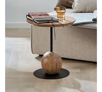 Table d'appoint ronde 40x45 cm en bois et métal - KAORI