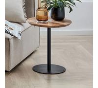 Table d'appoint ronde 40x45 cm en bois et pied en métal - KAORI