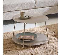 Table d'appoint ronde 40x65 cm en métal sable