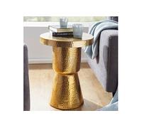 Table d'appoint ronde 43x59 cm en aluminium doré