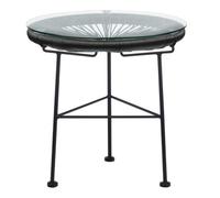 Table d'appoint ronde Ø45 cm en acier et rotin synthétique Acapulco Noir