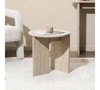 Table d'appoint ronde 45x45 cm décor travertin - PORYA