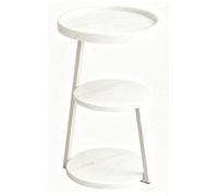 Table D'Appoint Ronde à 3 Niveaux de Style Nordique, 40 Cm de DiamèTre X 61 Cm de Hauteur, IdéAle comme Table D'Appoint d'angle pour Salon, Chambre ou Chambre D'éTudiant(A)