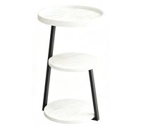 Table D'Appoint Ronde à 3 Niveaux de Style Nordique, 40 Cm de DiamèTre X 61 Cm de Hauteur, IdéAle comme Table D'Appoint d'angle pour Salon, Chambre ou Chambre D'éTudiant(F)