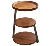 Table D'Appoint Ronde à 3 Niveaux pour Petits Espaces, Table de Chevet d'angle IdéAle pour Le Salon, La Chambre Ou La Salle de RéUnion(L)